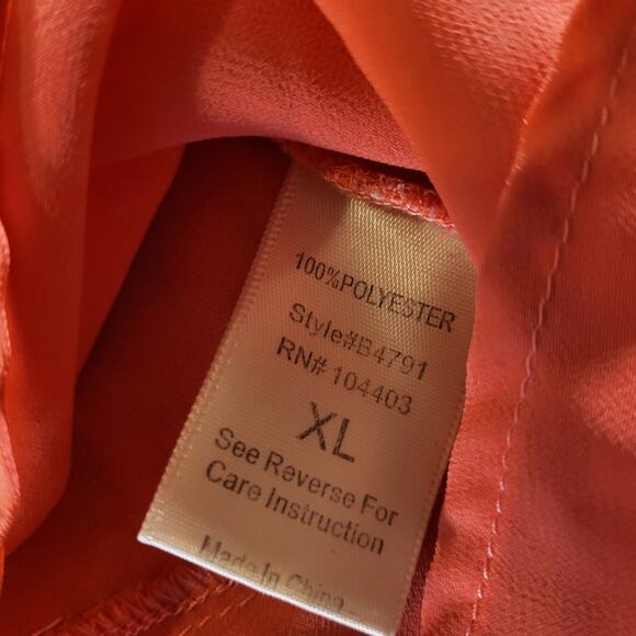 Pink Polyester Sleeveless Midi Dress Turquoise Detail 20" Pit 2 Pit - Picture 4 of 11